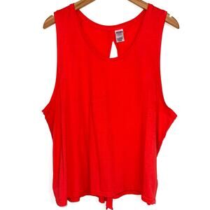 Victorias Secret Sport Coral Red-Orange Open Split Back Tank Top Size XL